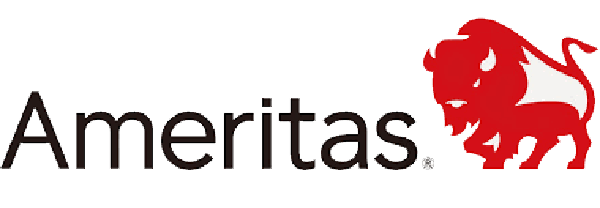 Logo of Ameritas with the word 'Ameritas' in black text and a red buffalo graphic.